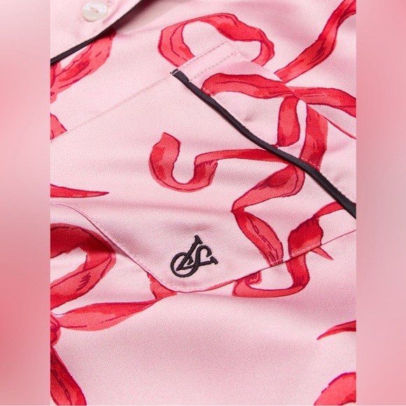 NWOT Victoria’s Secret Chalk Rose Glazed Satin pajama set XS - Picture 9 of 12
